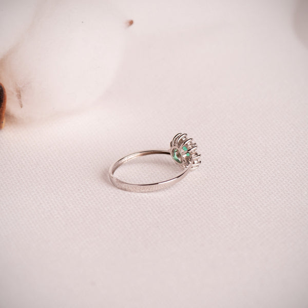 Diane Emerald-Cut Ring with a Lab-Grown Diamond Halo