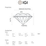 ANILLO SOLITARIO DIAMANTE CREADO 0.75 QUILATES CERTIFICADO IGI