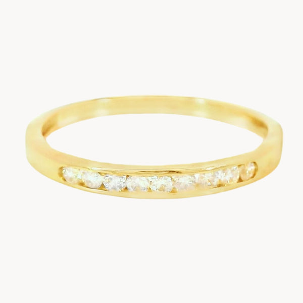 ANILLO MEDIA ALIANZA CON DIAMANTES 0.15 QUILATES VITTORIA