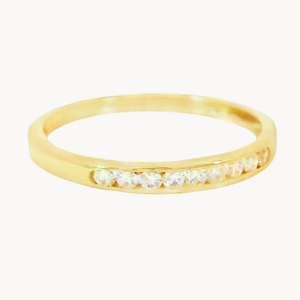 ANILLO MEDIA ALIANZA CON DIAMANTES 0.15 QUILATES VITTORIA