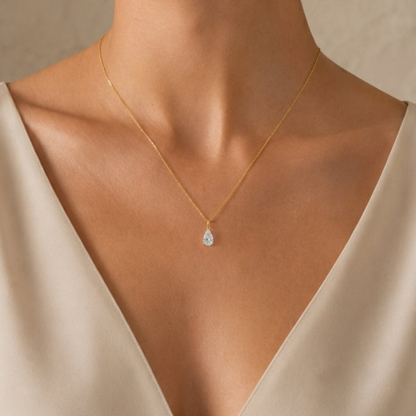 COLGANTE DIAMANTE CREADO 1.030 QUILATE PERILLA CERTIFICADO IGI