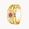 ANILLO PANTER CON RUBI OVAL Y CIRCONITAS