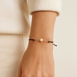 PULSERA MACRAME CADENA Y PERLA JANIE