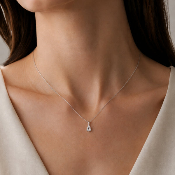 COLGANTE DIAMANTE CREADO 0.55 QUILATES PERILLA CERTIFICADO IGI