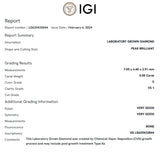 COLGANTE DIAMANTE CREADO 0.55 QUILATES PERILLA CERTIFICADO IGI