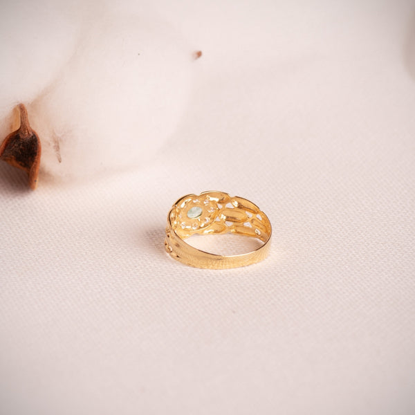 ANILLO PANTER CON ESMERALDA OVAL Y CIRCONITAS