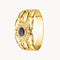 ANILLO PANTER CON ZAFIRO OVAL Y CIRCONITAS