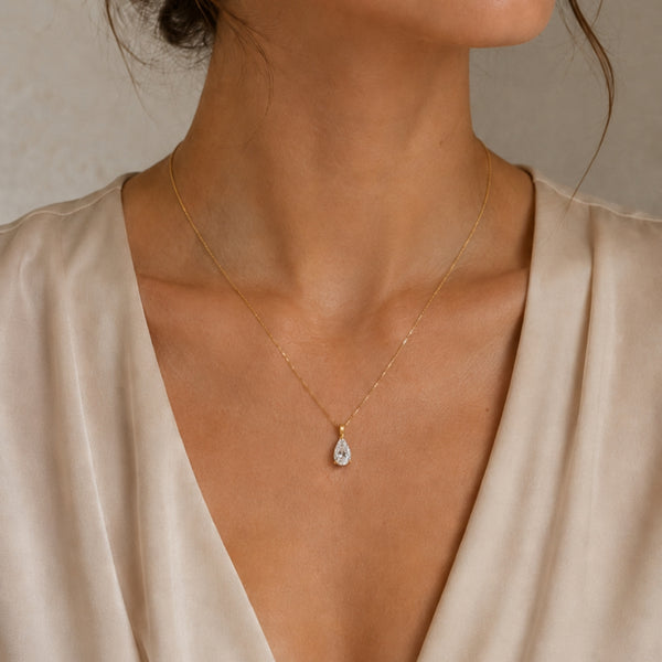 COLGANTE DIAMANTE CREADO 0.76 QUILATES PERILLA CERTIFICADO IGI