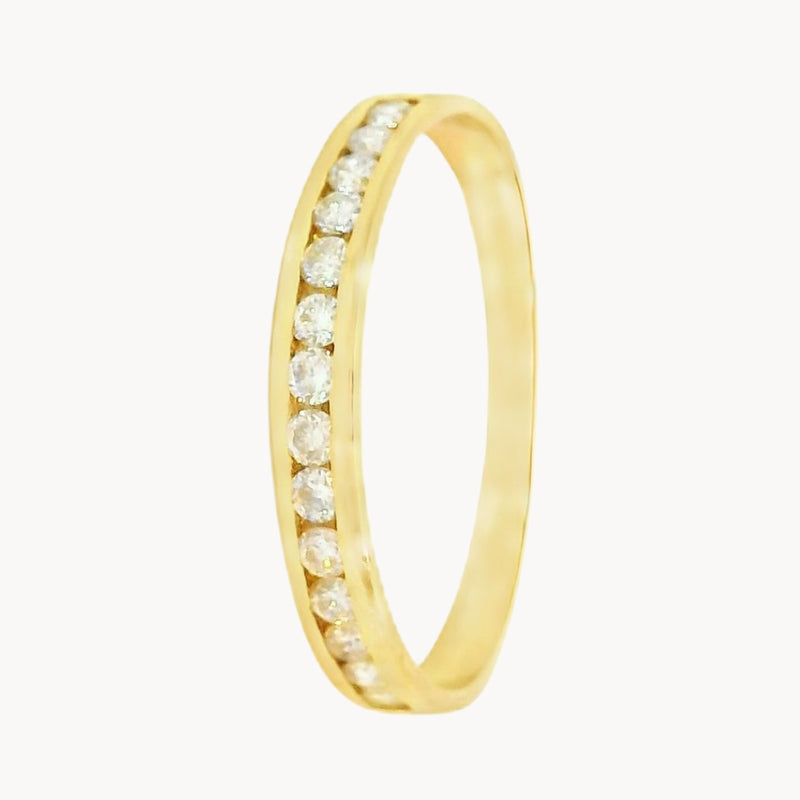 ANILLO MEDIA ALIANZA CON DIAMANTES 0.21 QUILATES TACEY