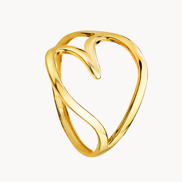 Wavy Heart Silhouette Ring