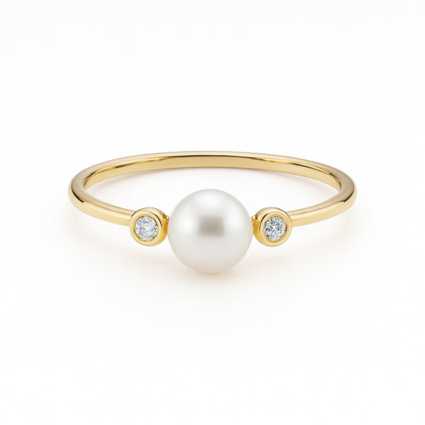 ANILLO DIAMANTES Y PERLA AUDREY