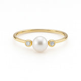 ANILLO DIAMANTES Y PERLA AUDREY