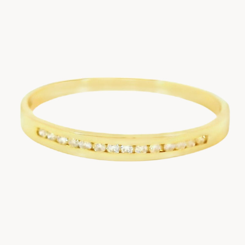 ANILLO MEDIA ALIANZA CON DIAMANTES 0.12 QUILATES TACEY