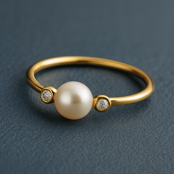 ANILLO DIAMANTES Y PERLA AUDREY