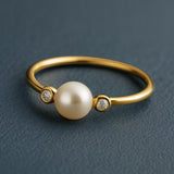 ANILLO DIAMANTES Y PERLA AUDREY