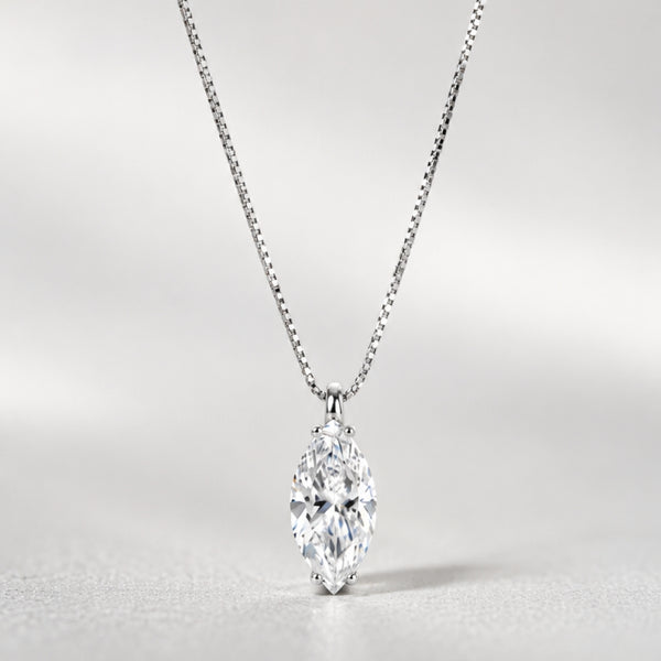 COLGANTE DIAMANTE CREADO 0.77 QUILATES MARQUISE CERTIFICADO IGI