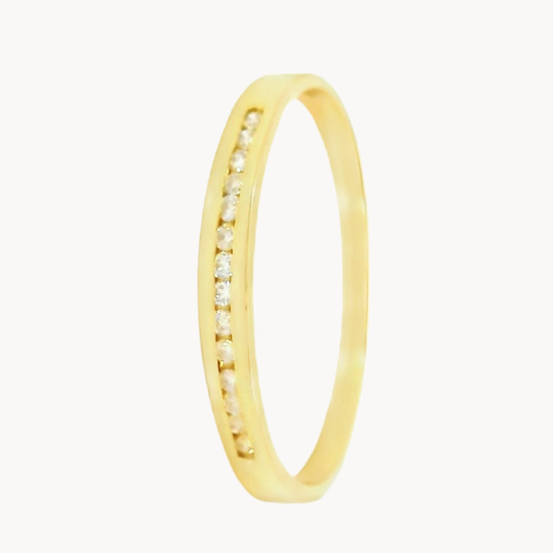 ANILLO MEDIA ALIANZA CON DIAMANTES 0.12 QUILATES TACEY