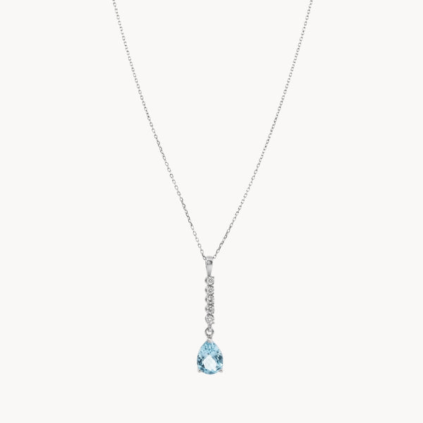 COLGANTE AGUAMARINA Y DIAMANTES VEDA