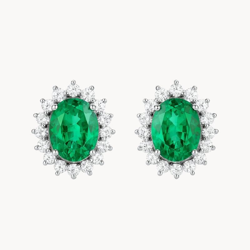 PENDIENTES ESMERALDAS Y DIAMANTES CREADOS COLECCION ASTRA