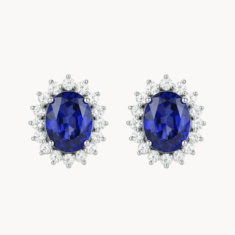 PENDIENTES ZAFIROS Y DIAMANTES CREADOS COLECCION ASTRA