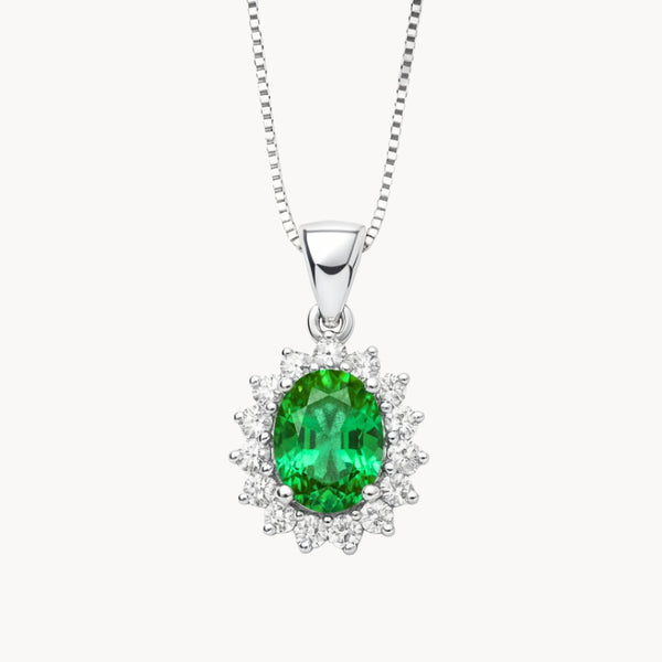COLGANTE ESMERALDA Y DIAMANTES CREADOS COLECCION ASTRA