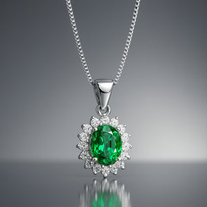 COLGANTE ESMERALDA Y DIAMANTES CREADOS COLECCION ASTRA