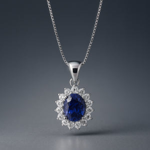 COLGANTE ZAFIRO Y DIAMANTES CREADOS COLECCION ASTRA