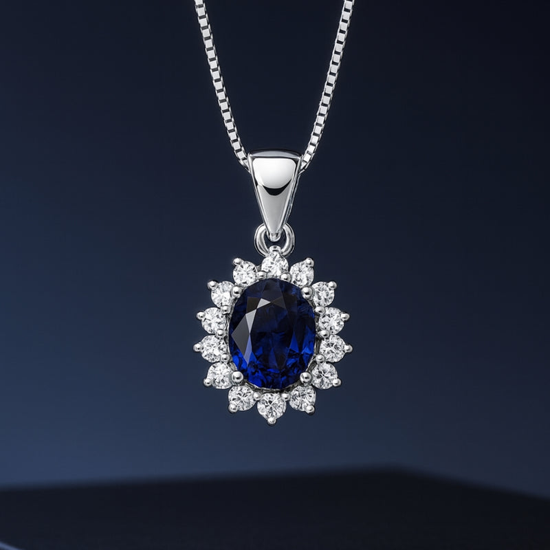 COLGANTE ZAFIRO Y DIAMANTES CREADOS COLECCION ASTRA