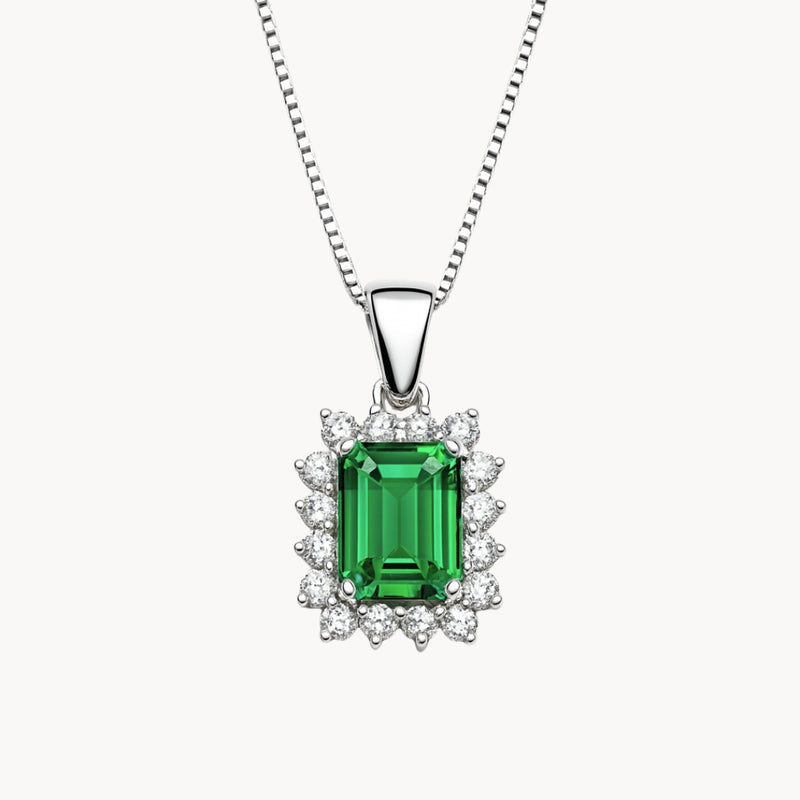 COLGANTE ESMERALDA Y DIAMANTES CREADOS COLECCION ASTRA