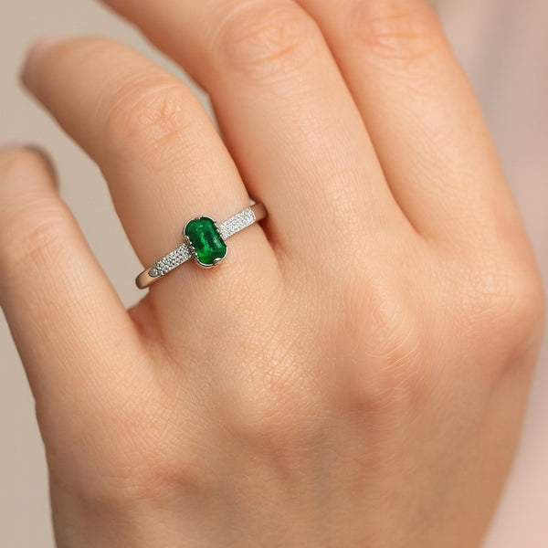 ANILLO ESMERALDA Y DIAMANTES ETNA