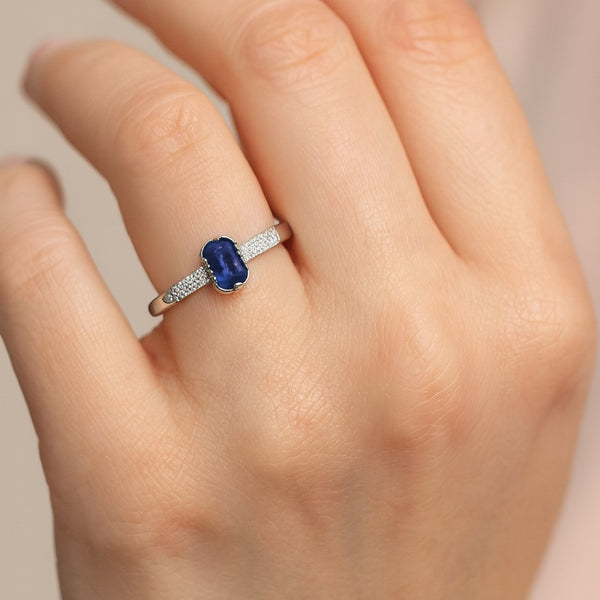 ANILLO ZAFIRO Y DIAMANTES ETNA
