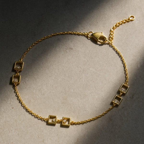 PULSERA CUADRADOS Y DIAMANTES LAUREL