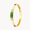 ANILLO FINO VERTICAL CON CIRCONITAS VERDES Y CIRCONITAS BLANCAS