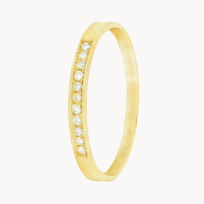 ANILLO MEDIA ALIANZA CON DIAMANTES 0.063 QUILATES TACEY
