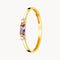 ANILLO FINO VERTICAL CON AMATISTA Y CIRCONITAS BLANCAS