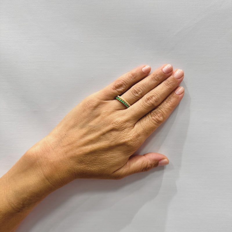 ANILLO DOBLE ESMERALDAS Y DIAMANTES HILLARY
