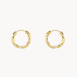 PENDIENTES AROS FORMA TRENZADA EFECTO RETORCIDO 12MM