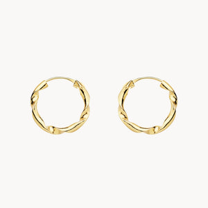 PENDIENTES AROS FORMA TRENZADA EFECTO RETORCIDO 14MM