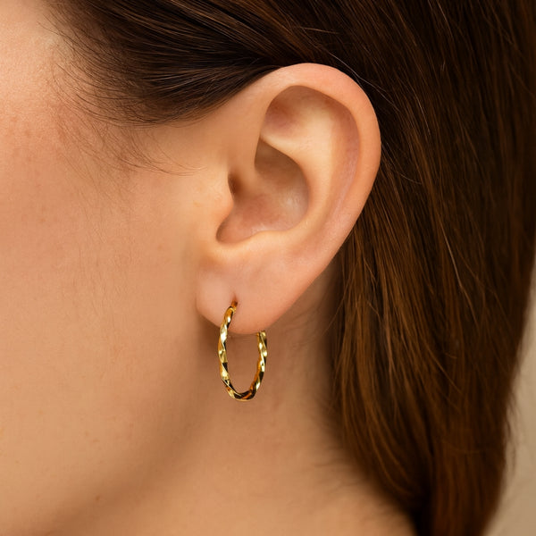PENDIENTES AROS FORMA GALLONADA 16MM