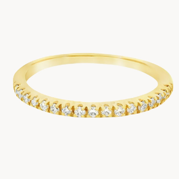 ANILLO MEDIA ALIANZA CON DIAMANTES 0.22 QUILATES RAYNA