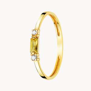 ANILLO FINO VERTICAL CON CITRINO Y BLANCAS