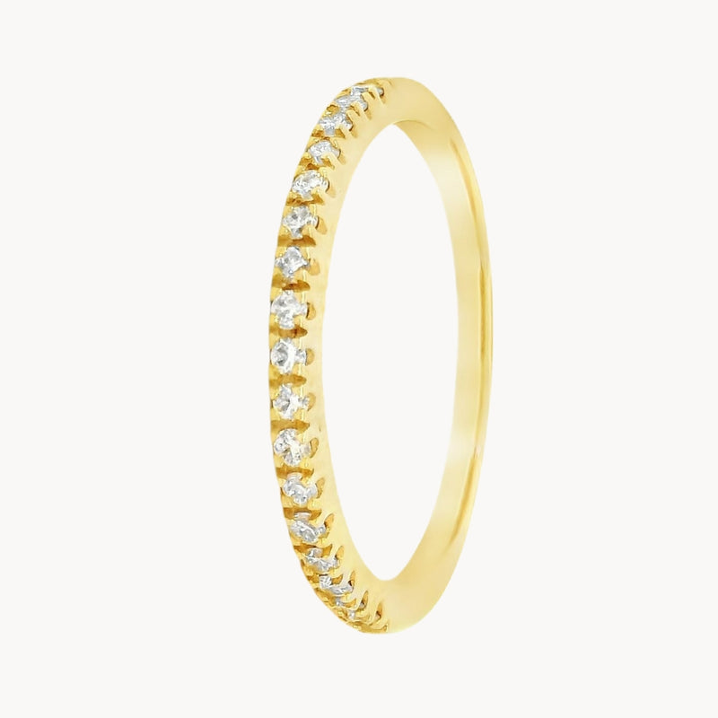 ANILLO MEDIA ALIANZA CON DIAMANTES 0.22 QUILATES RAYNA