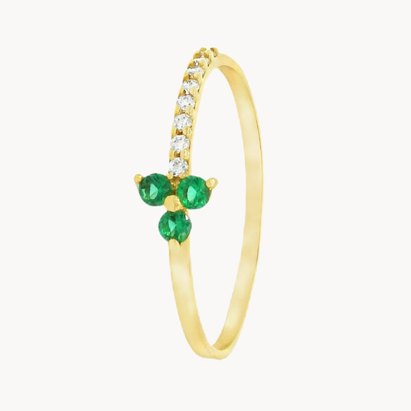 ANILLO CON CIRCONITAS BLANCAS Y VERDES ALENA