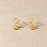 PENDIENTES OVALOS CON CIRCONITAS BLANCAS