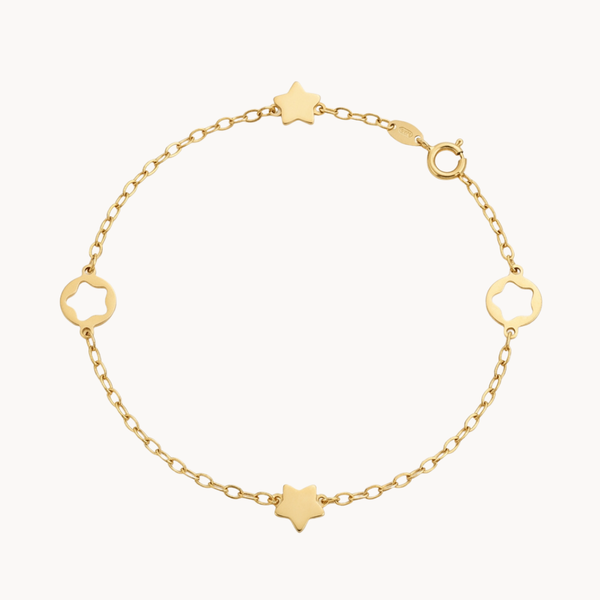 PULSERA ESTRELLAS CON MOTIVOS DE ESTRELLA CALADA