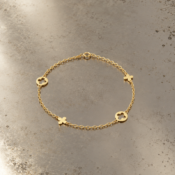 PULSERA MARIPOSAS CON MOTIVOS DE MARIPOSA CALADA