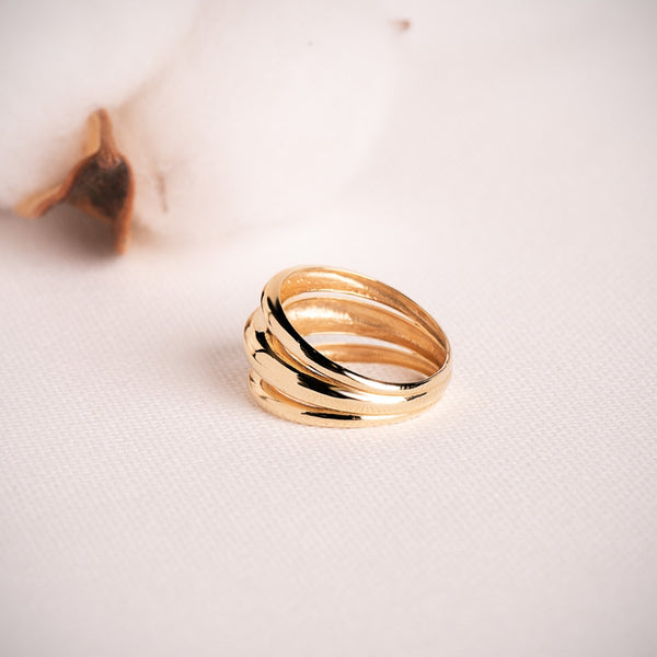ANILLO TRES BANDAS ACABADO PULIDO