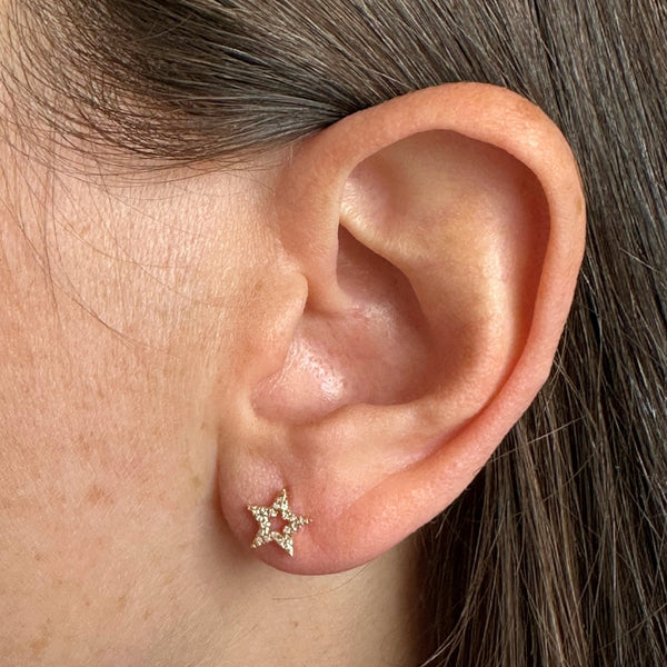 STAR EARRINGS WITH BLANCHE DIAMONDS