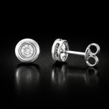 PENDIENTES CON DIAMANTE CHATON 0.50 QUILATES PUNTO DE LUZ