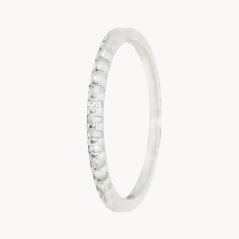 ANILLO MEDIA ALIANZA CON DIAMANTES 0.10 QUILATES DENICE